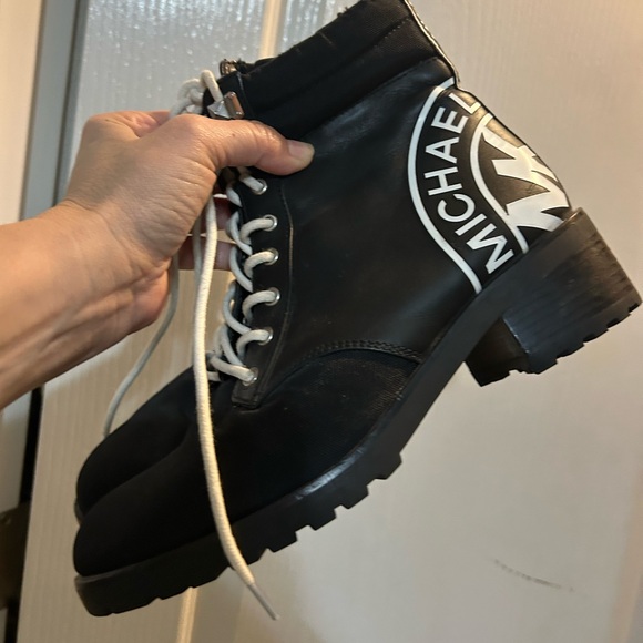 Michael Kors Black and White Lace-Up Boots - Picture 1 of 7